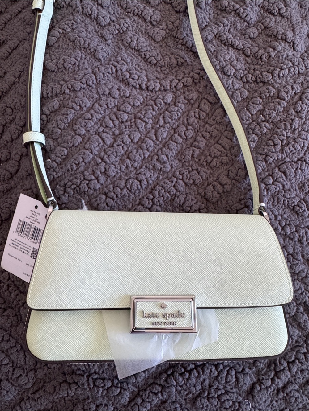 kate spade Cream Crossbody Shoulder Bag with Silver Hardware
